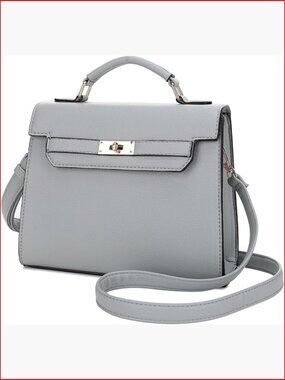 Small Pebbled Leather Satchel with Detachable Crossbody Strap - Everyday Handbag